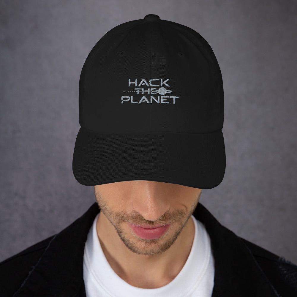Hack the planet Dad hat (Dark variant)