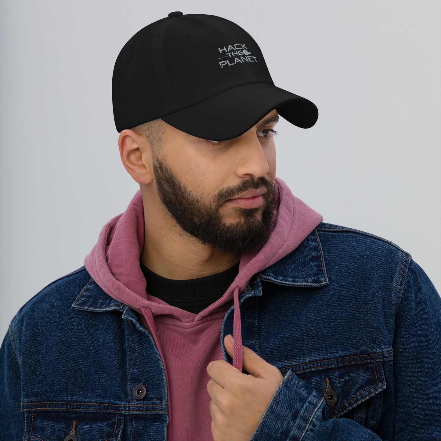 Hack the planet Dad hat (Dark variant)