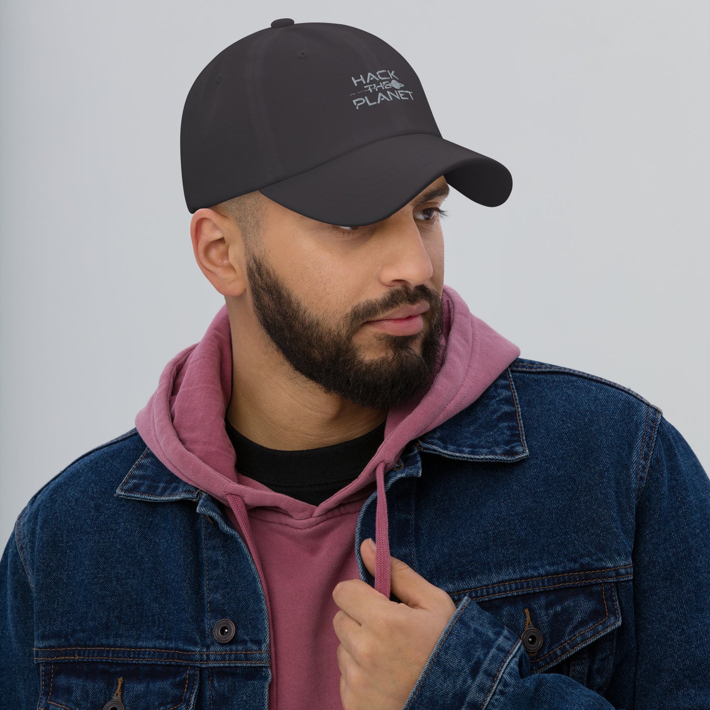 Hack the planet Dad hat (Dark variant)