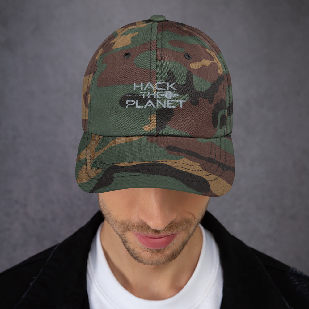 Hack the planet Dad hat (Dark variant)