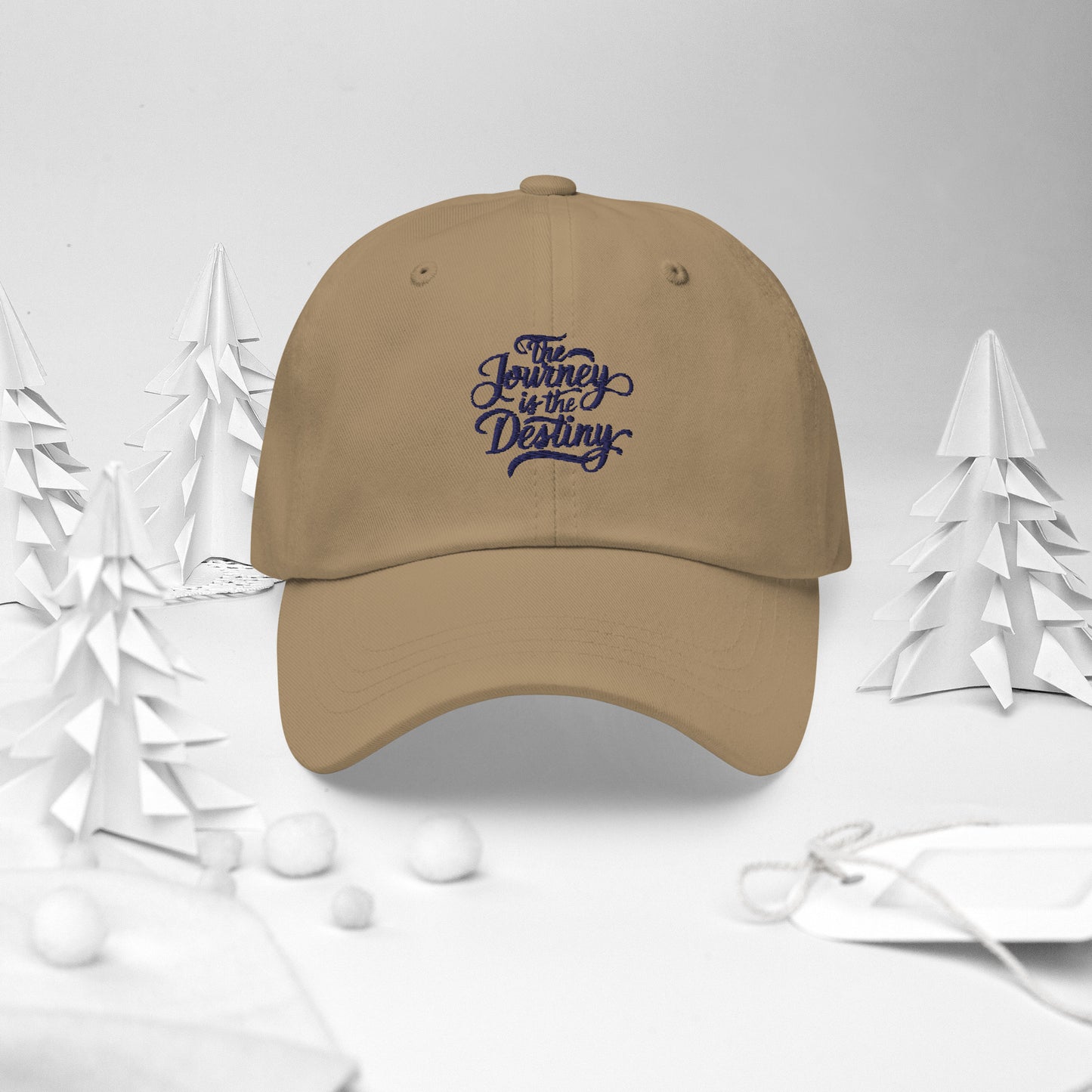 The journey is the destiny Dad hat (Light variant)