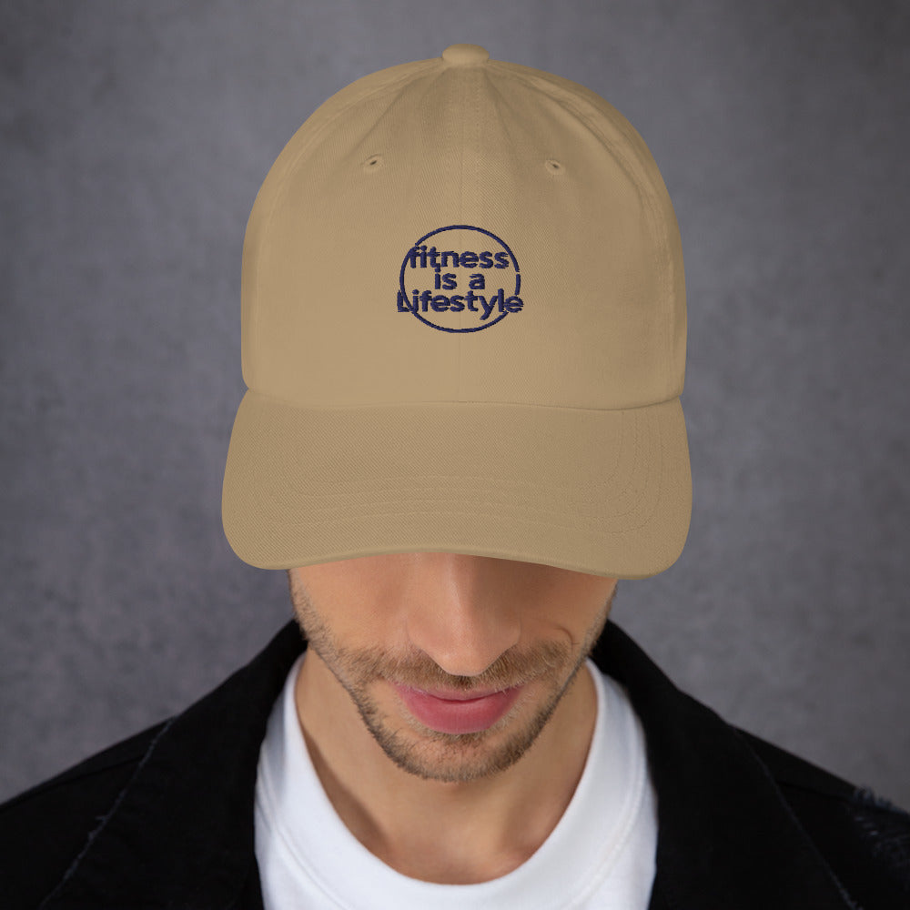 Fitness is a lifestyle Dad hat (Light variant)