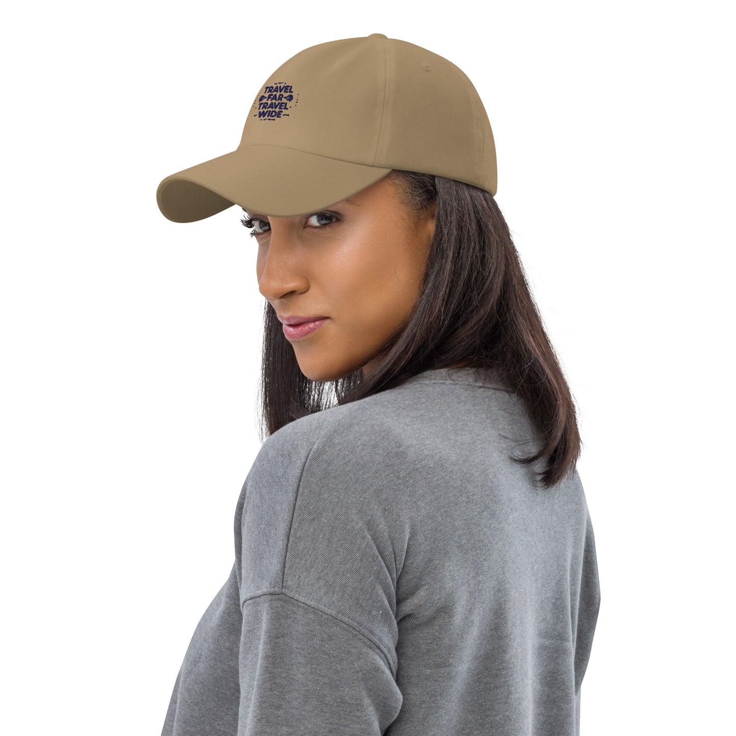 Travel far Travel wide Dad hat (Light Variant)