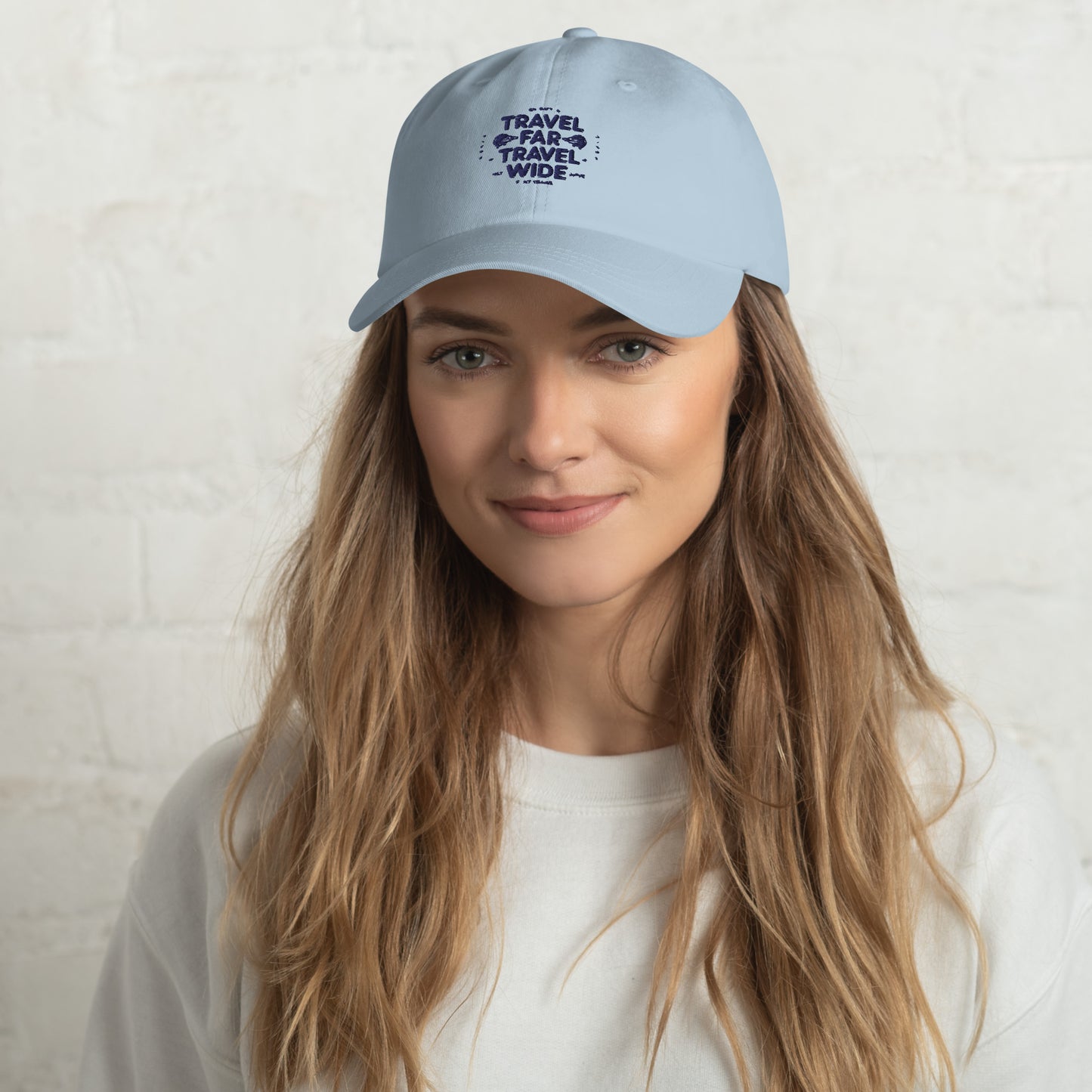 Travel far Travel wide Dad hat (Light Variant)