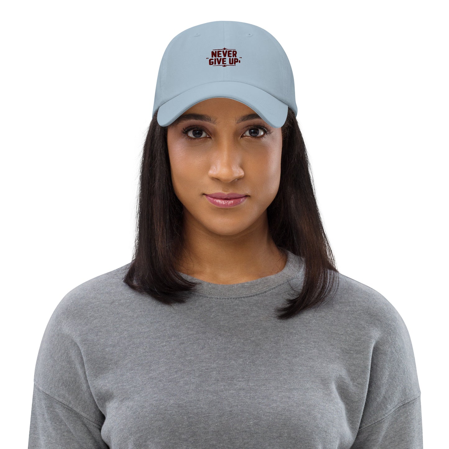 Never give up Dad hat (Light variant)