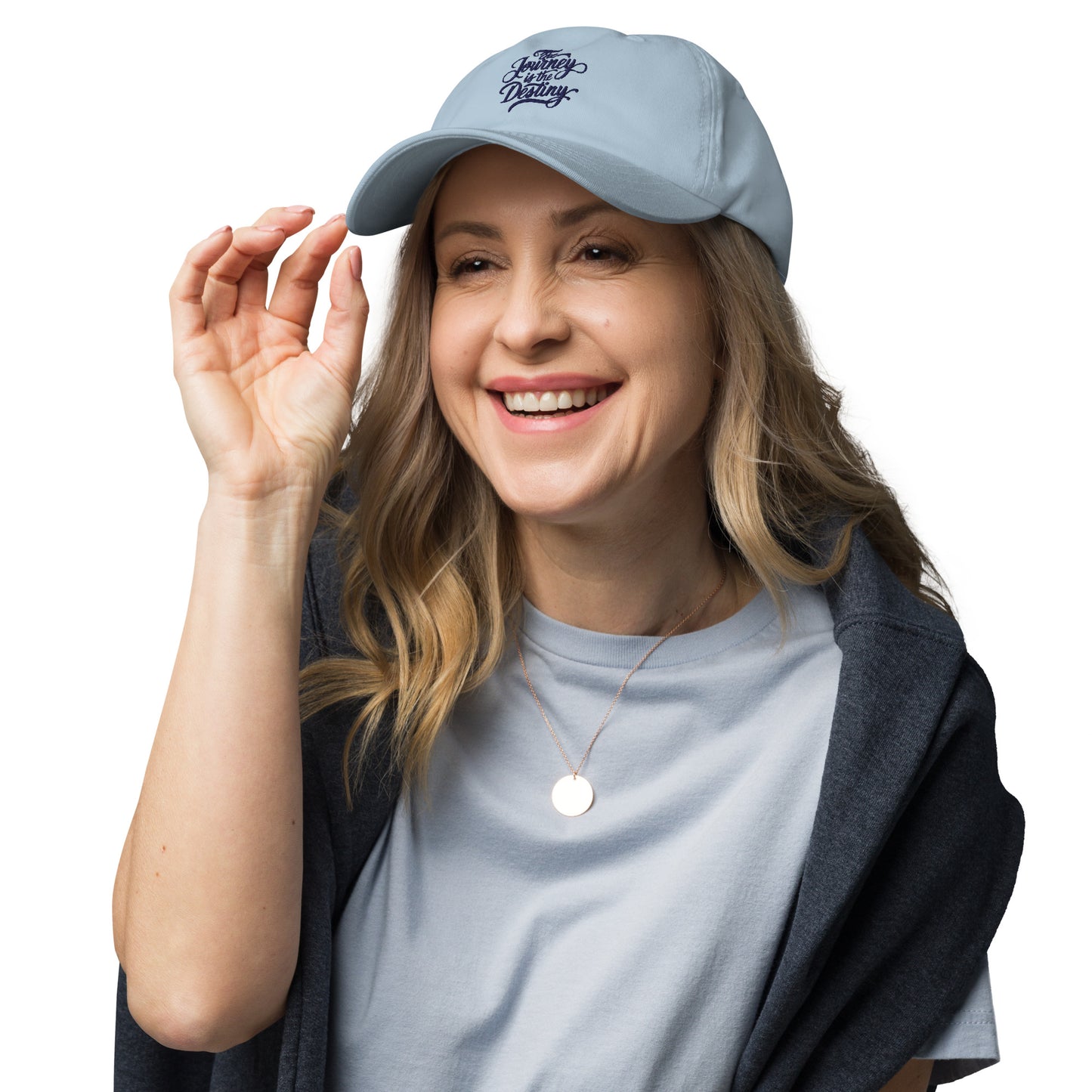 The journey is the destiny Dad hat (Light variant)