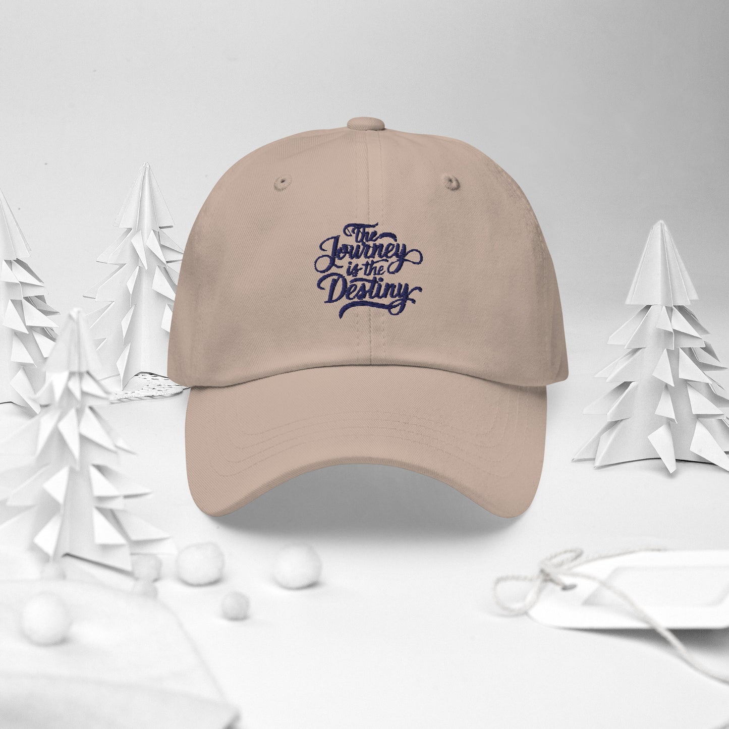 The journey is the destiny Dad hat (Light variant)