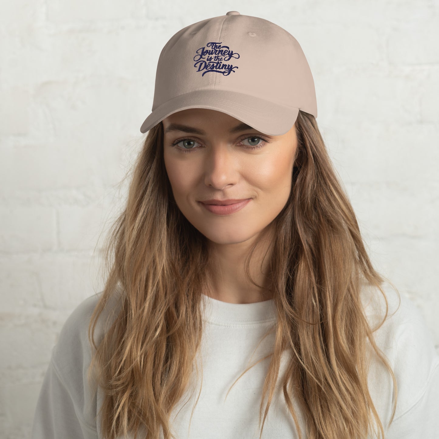 The journey is the destiny Dad hat (Light variant)