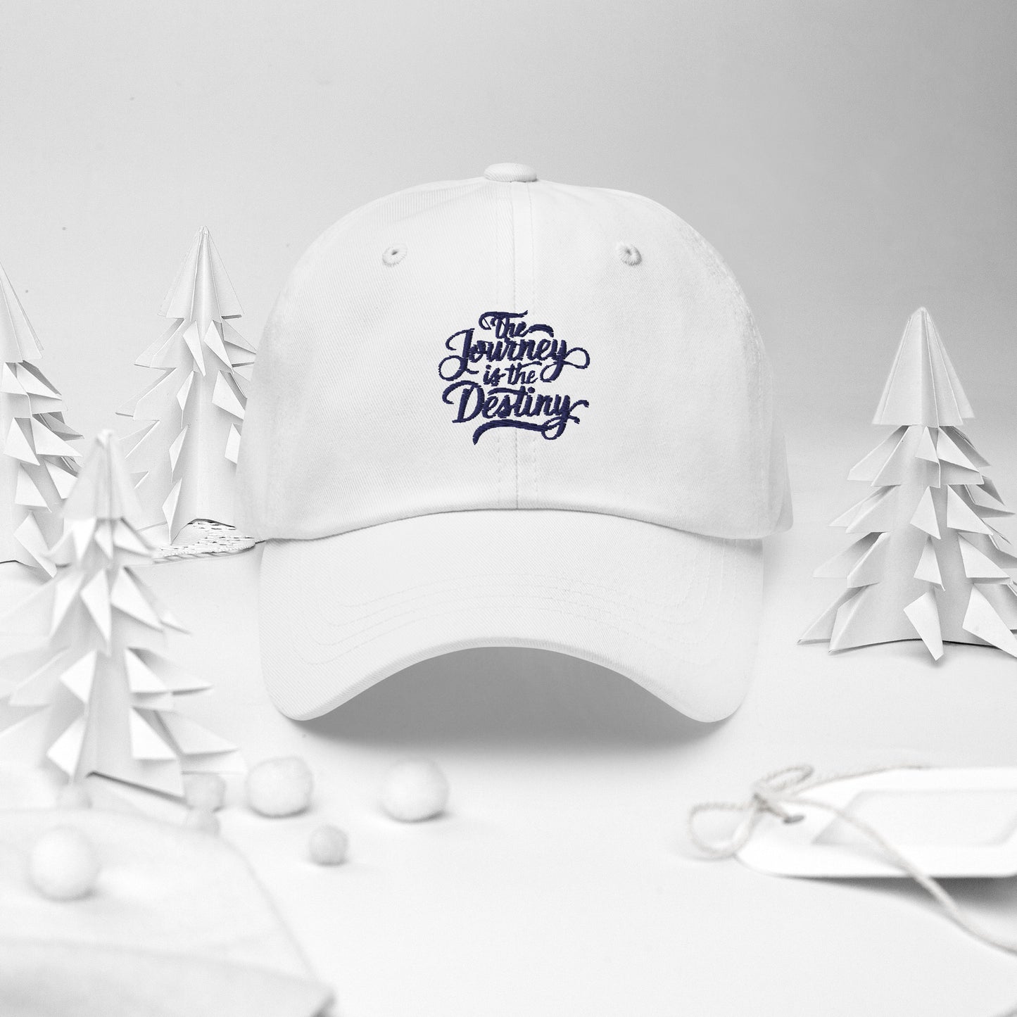 The journey is the destiny Dad hat (Light variant)