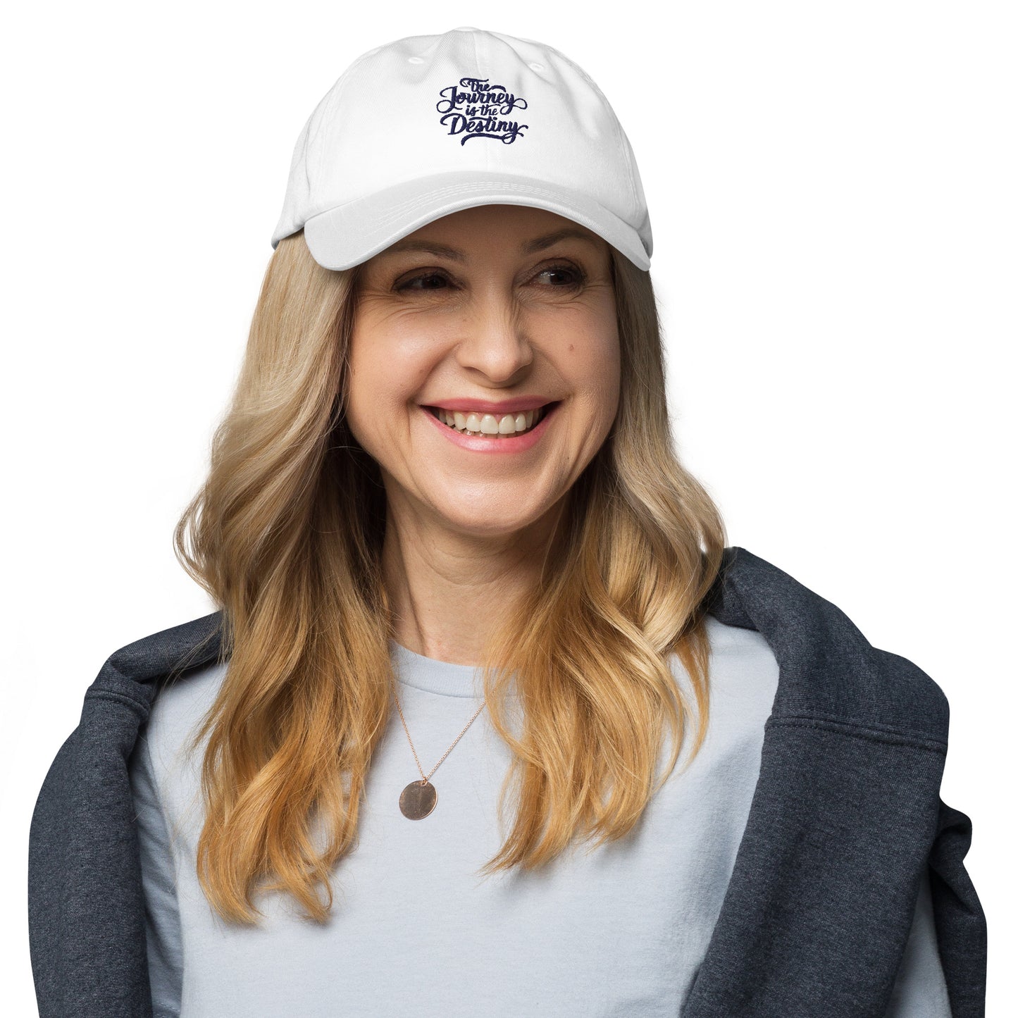 The journey is the destiny Dad hat (Light variant)
