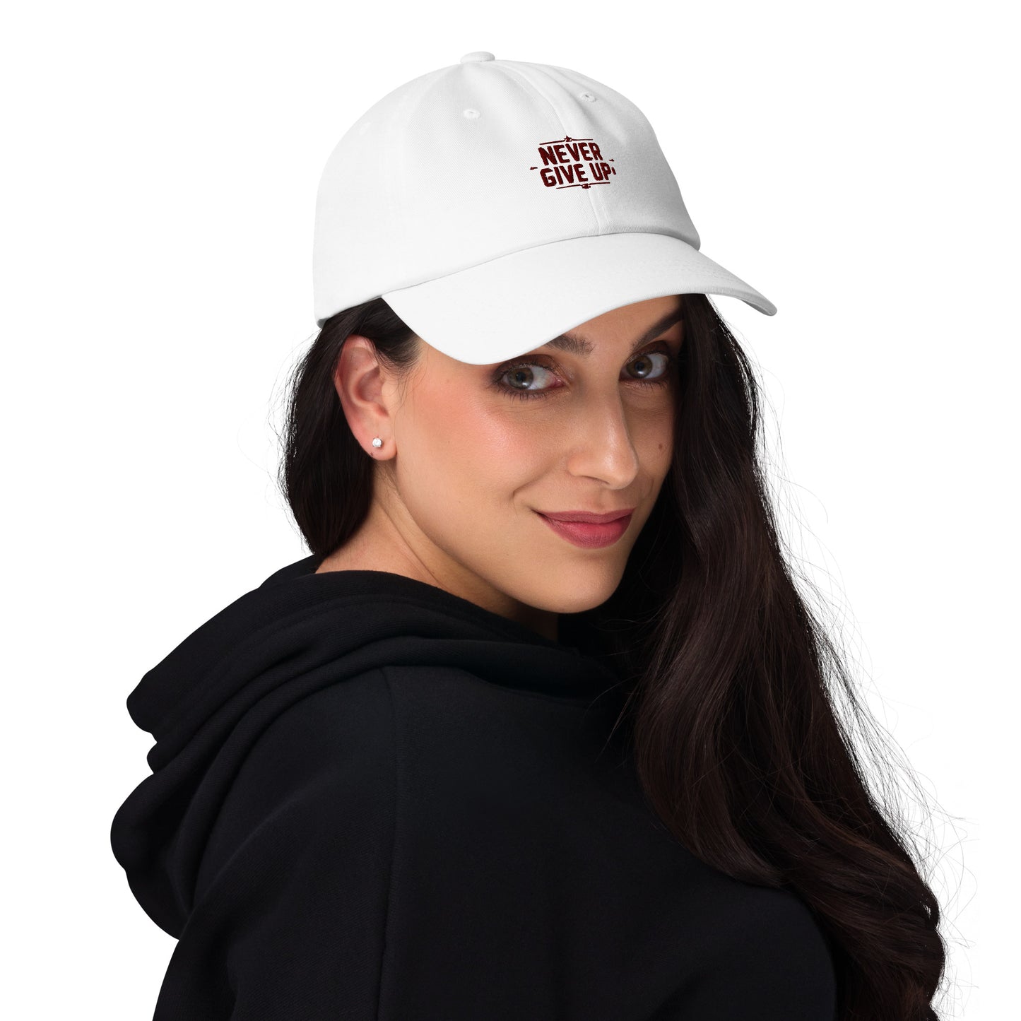 Never give up Dad hat (Light variant)