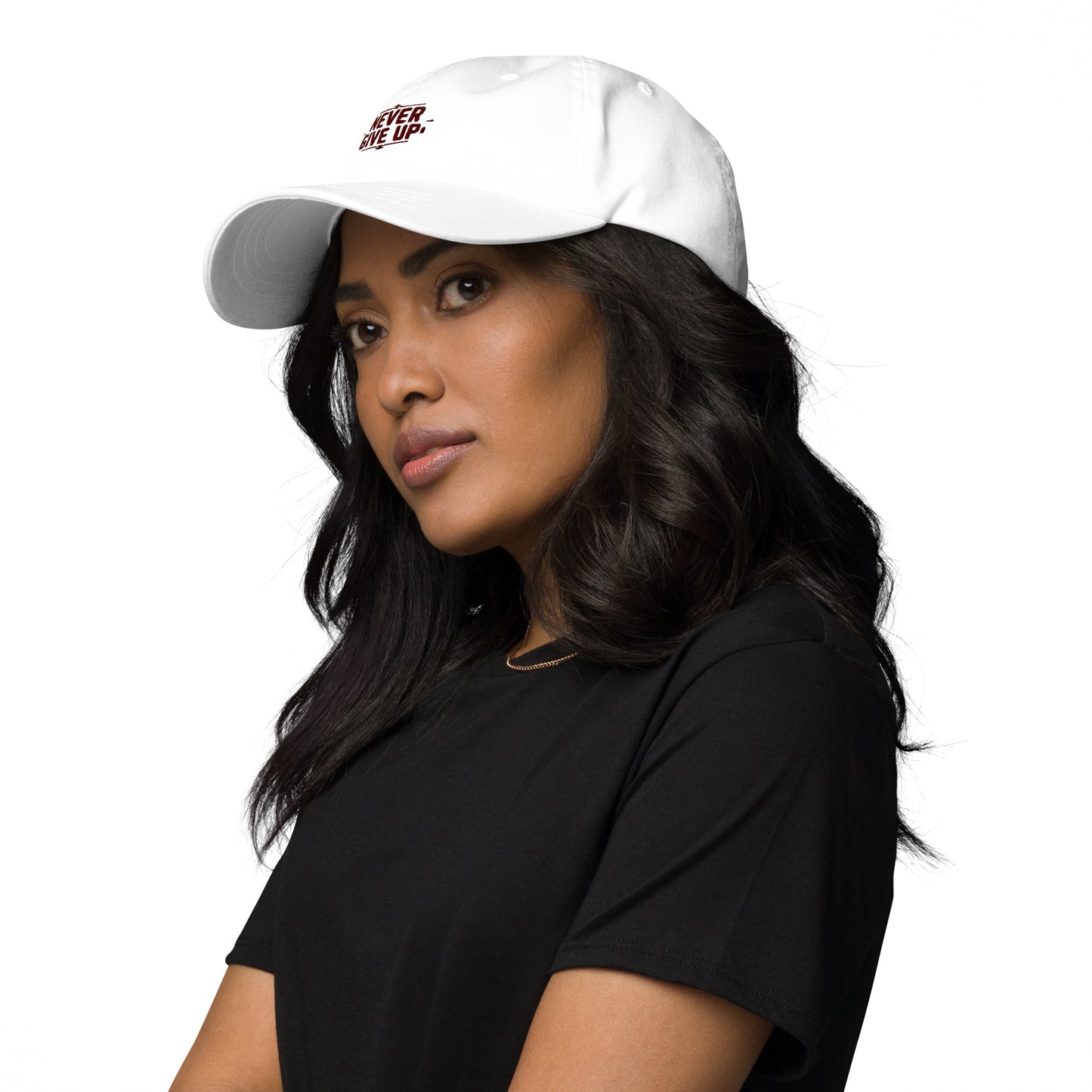 Never give up Dad hat (Light variant)