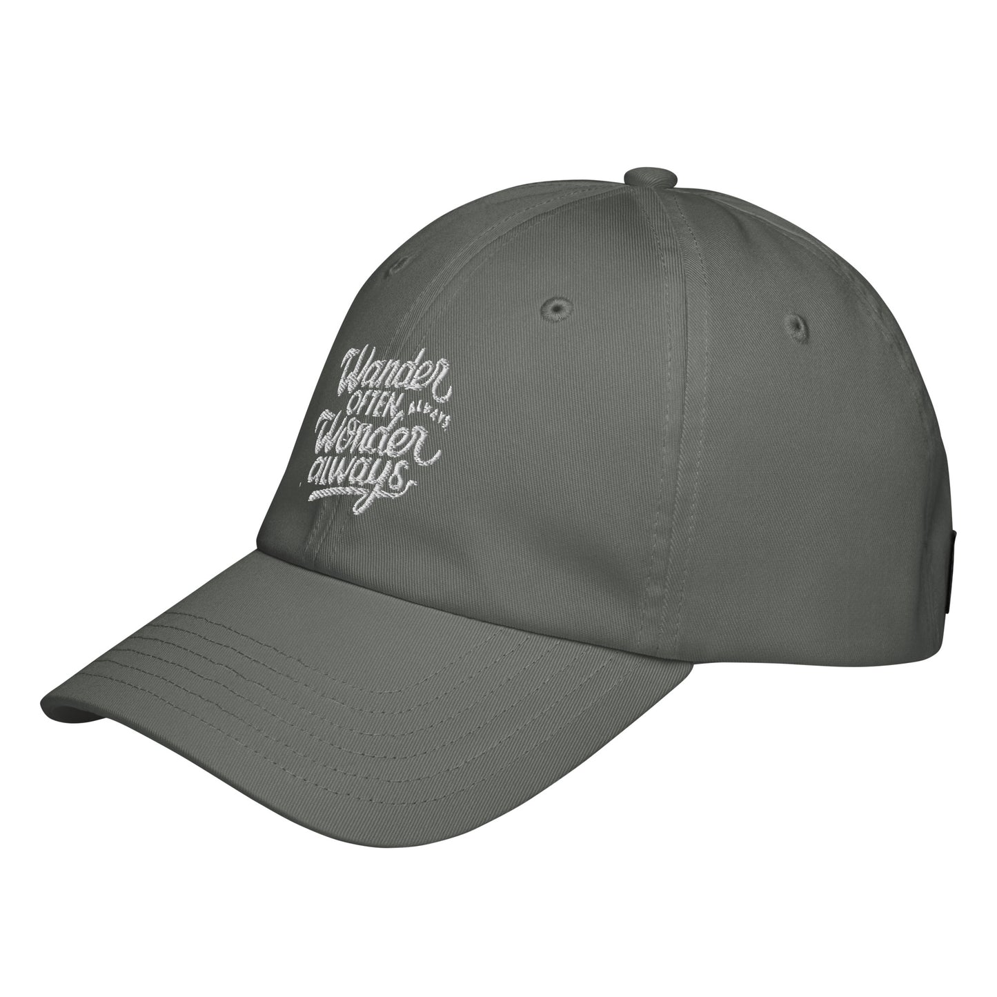 Wander often wonder always Under Armour® dad hat (Dark variant)