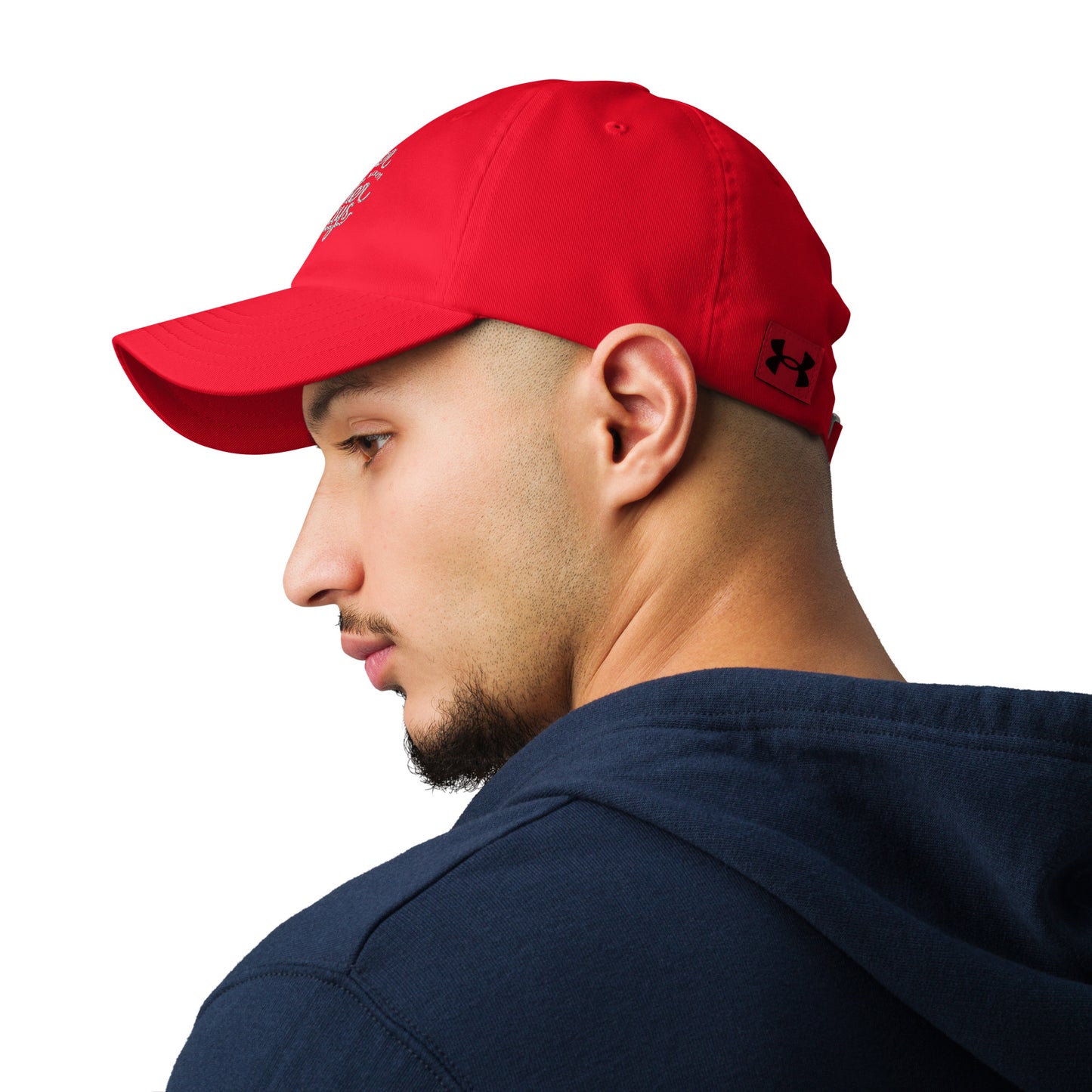 Wander often wonder always Under Armour® dad hat (Dark variant)