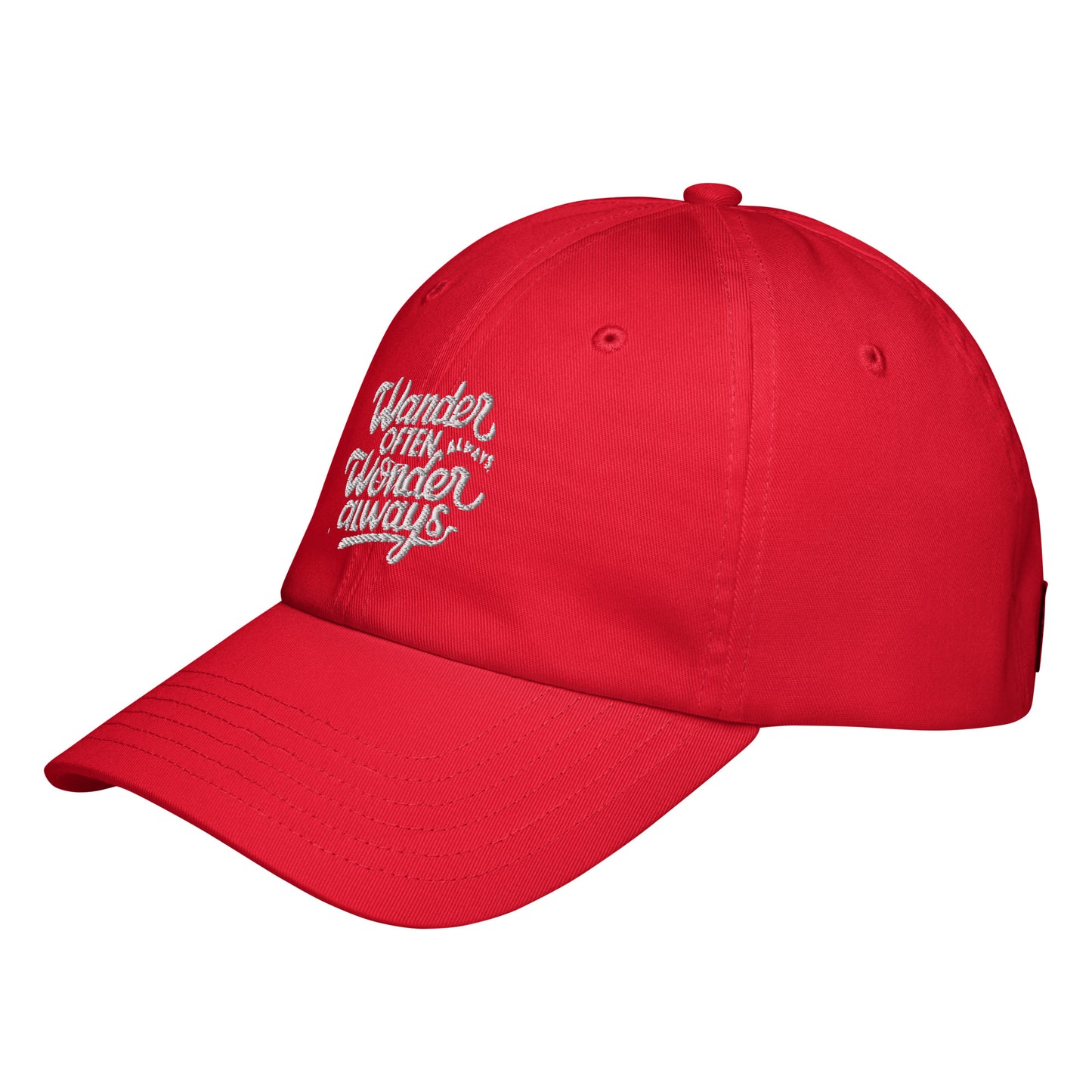 Wander often wonder always Under Armour® dad hat (Dark variant)