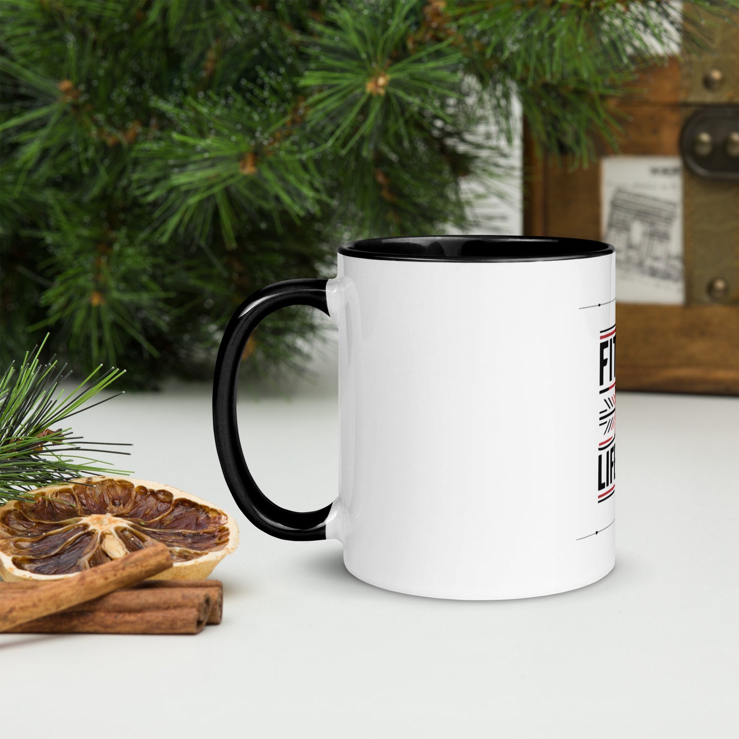 Fitness is lifestyle Mug with Color Inside