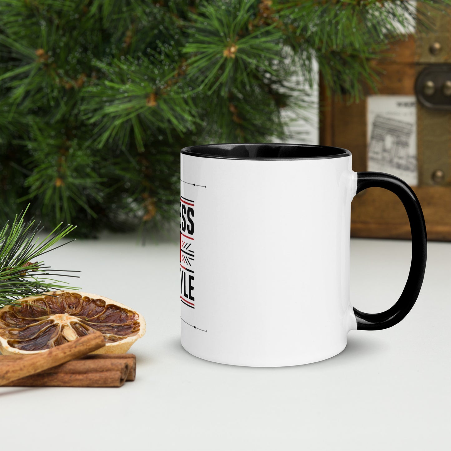 Fitness is lifestyle Mug with Color Inside