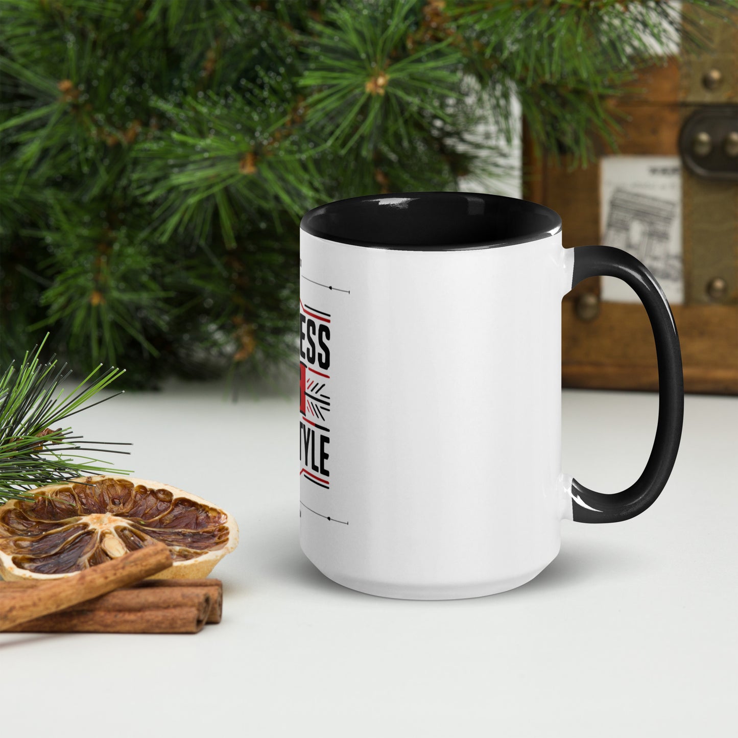 Fitness is lifestyle Mug with Color Inside
