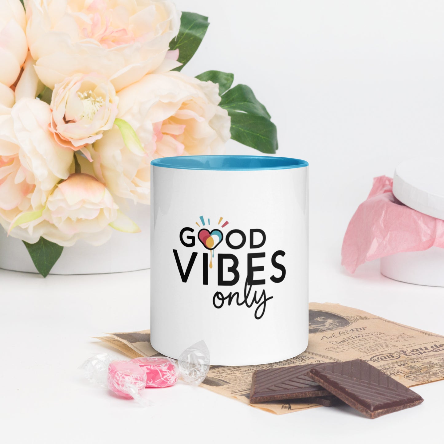 Good Vibes only Mug with Color Inside