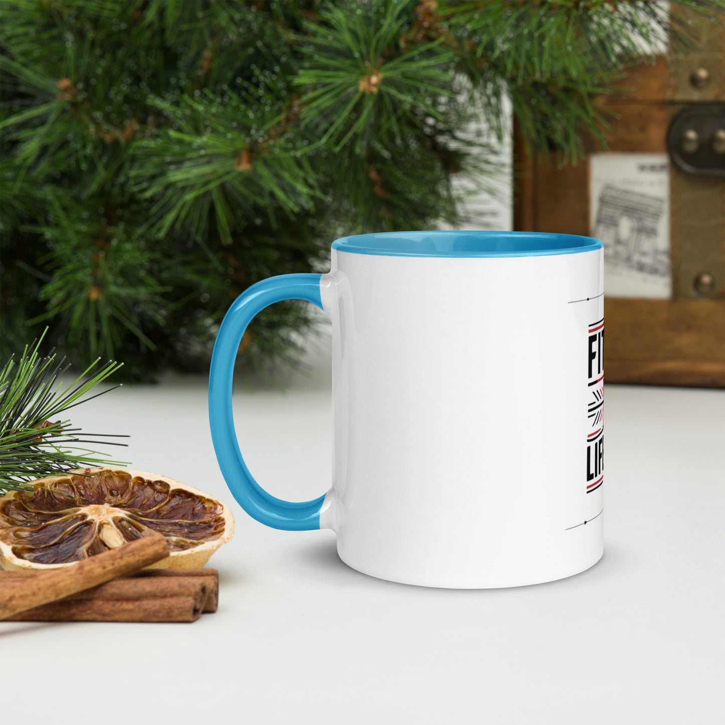 Fitness is lifestyle Mug with Color Inside