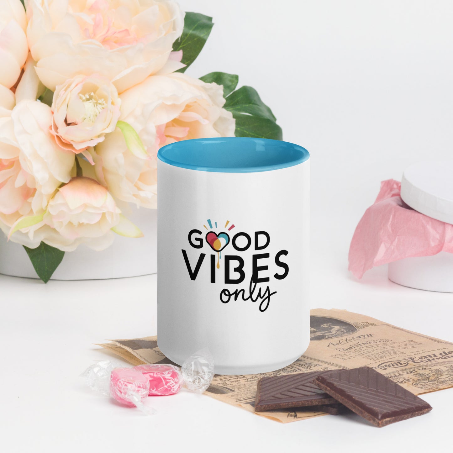 Good Vibes only Mug with Color Inside