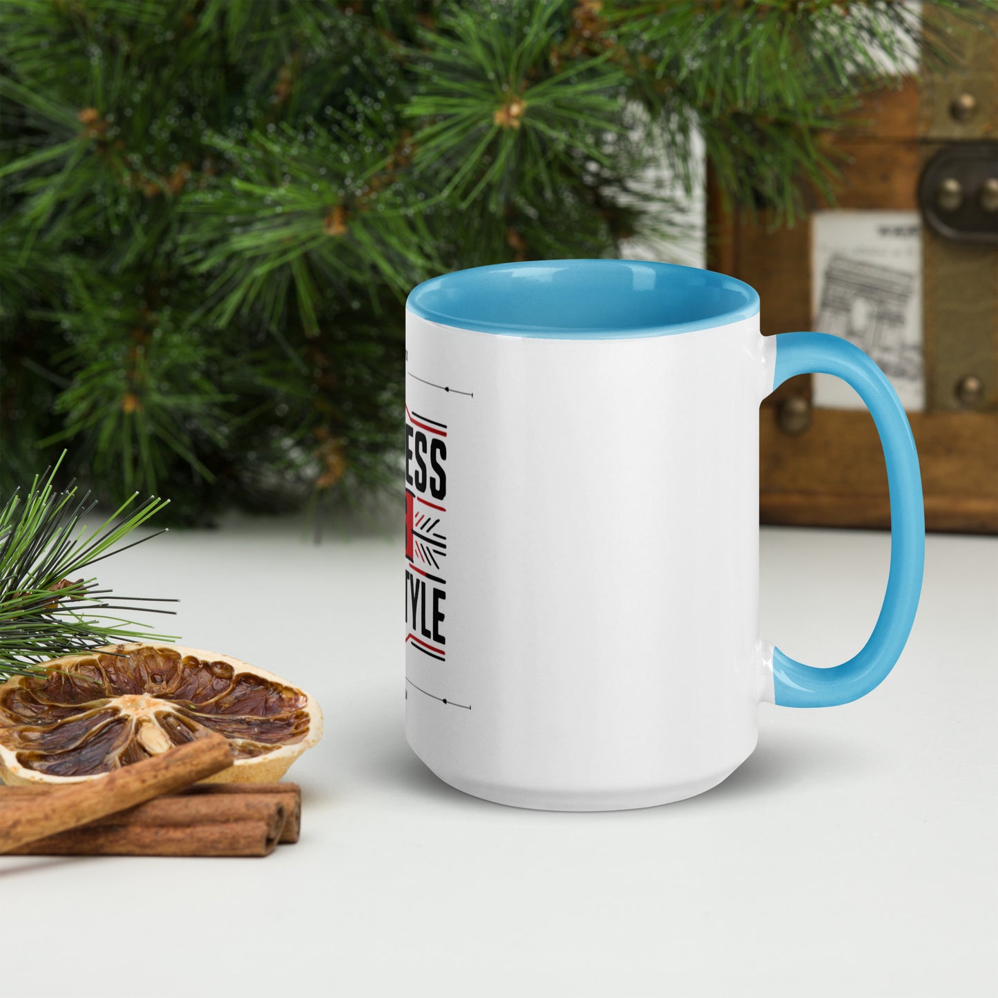 Fitness is lifestyle Mug with Color Inside