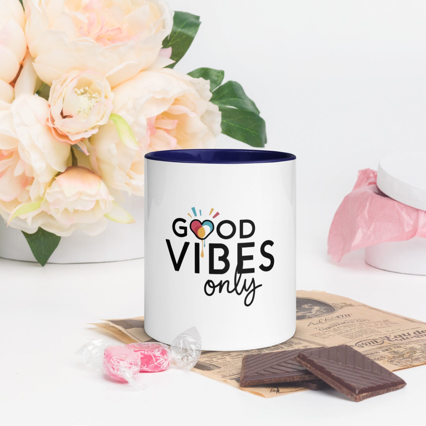 Good Vibes only Mug with Color Inside