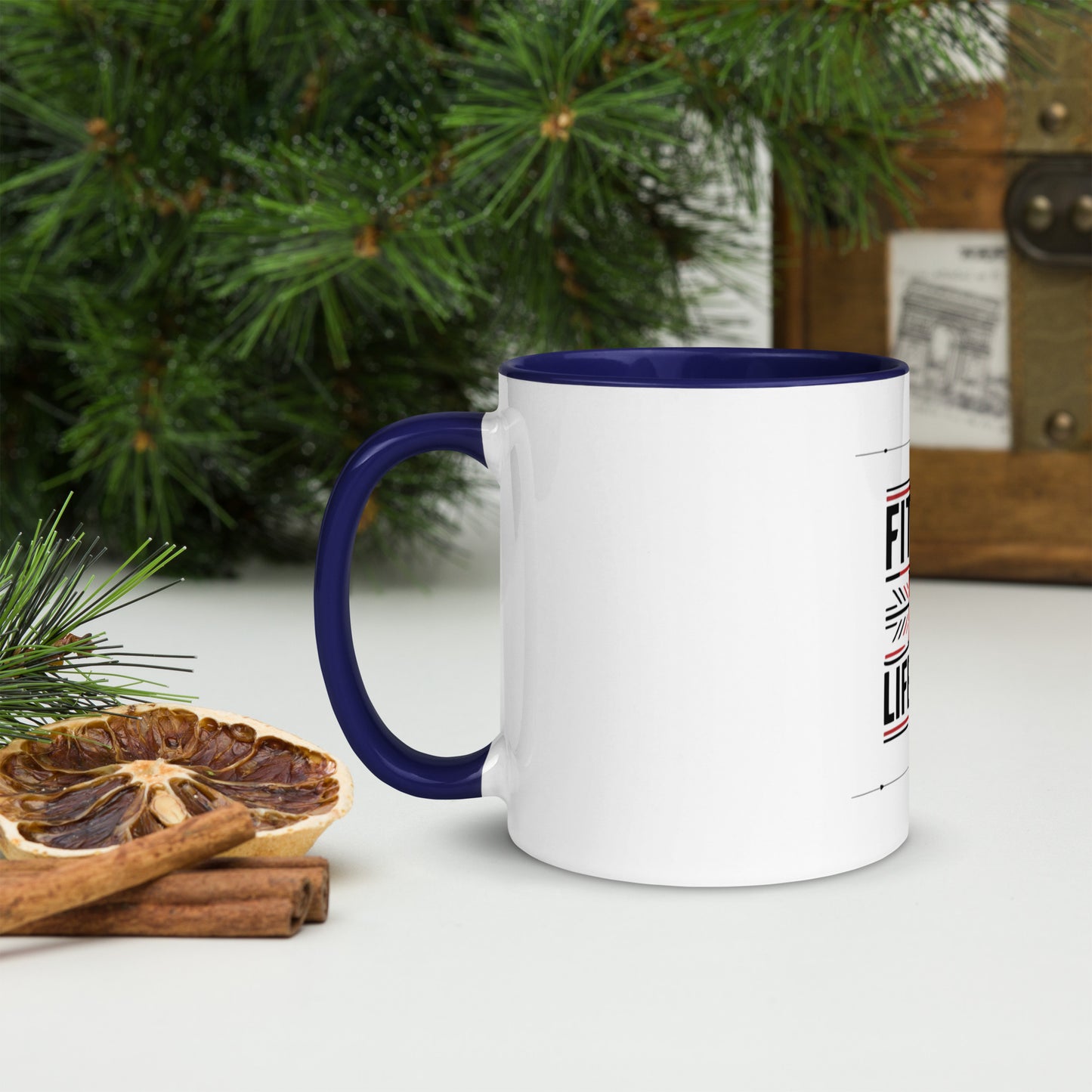Fitness is lifestyle Mug with Color Inside