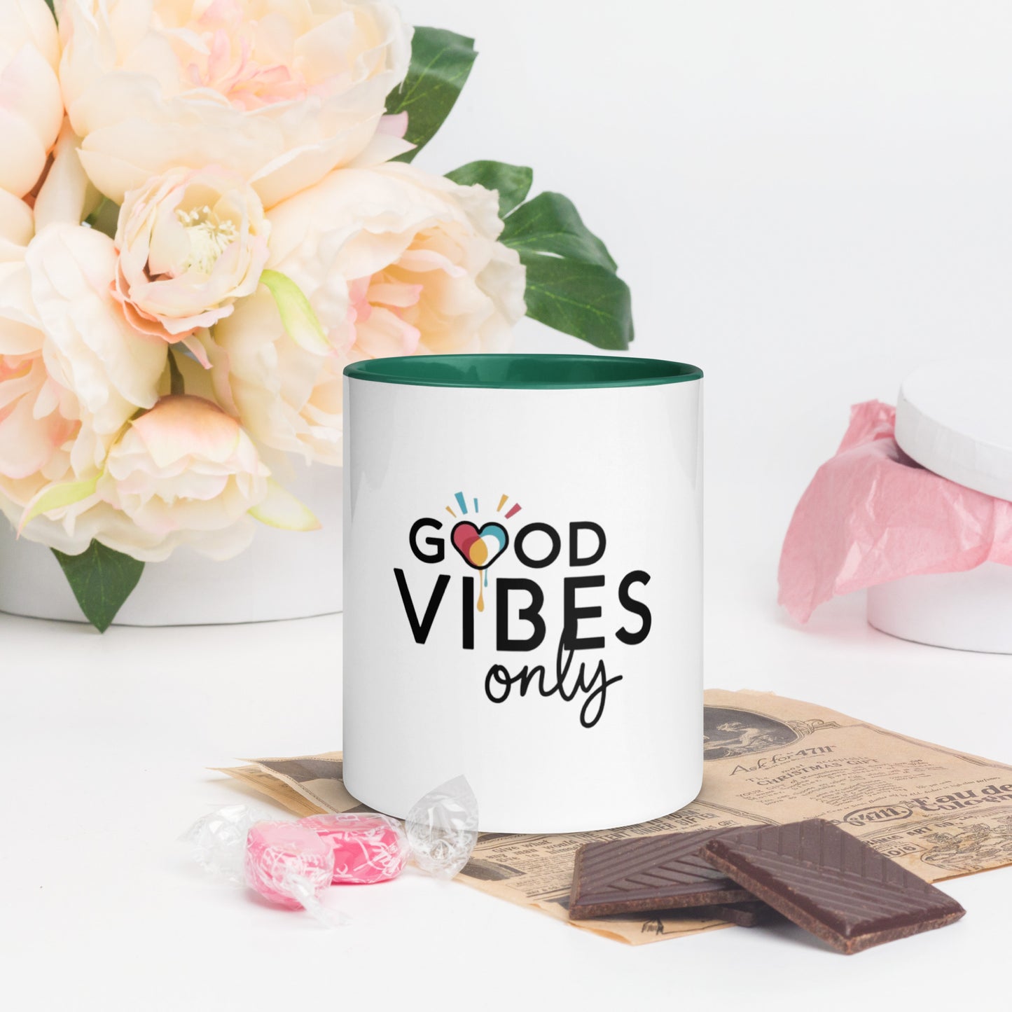 Good Vibes only Mug with Color Inside