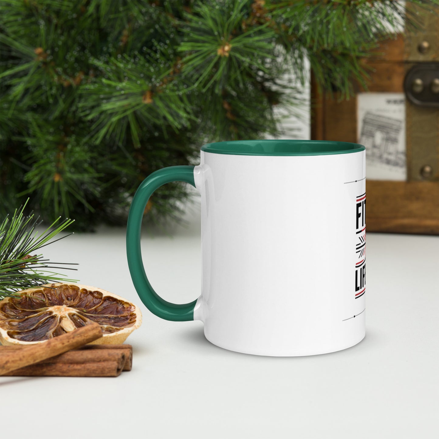 Fitness is lifestyle Mug with Color Inside