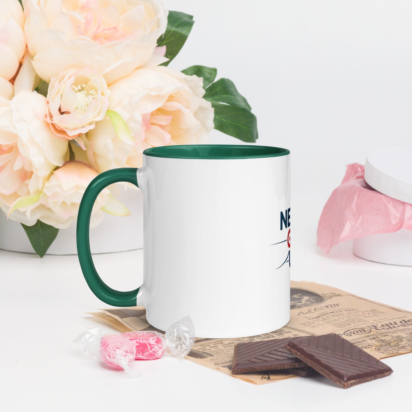 Never Give up Mug with Color Inside