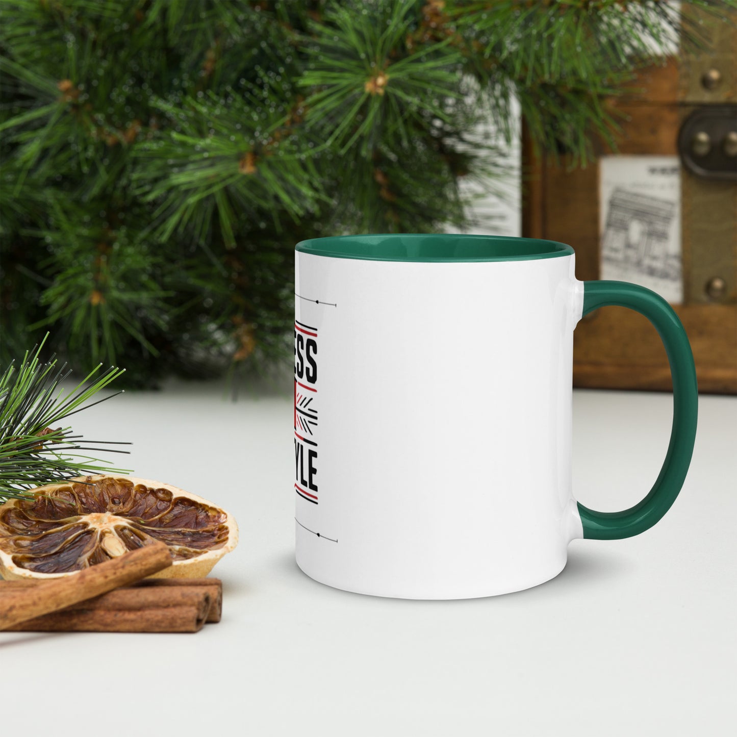 Fitness is lifestyle Mug with Color Inside