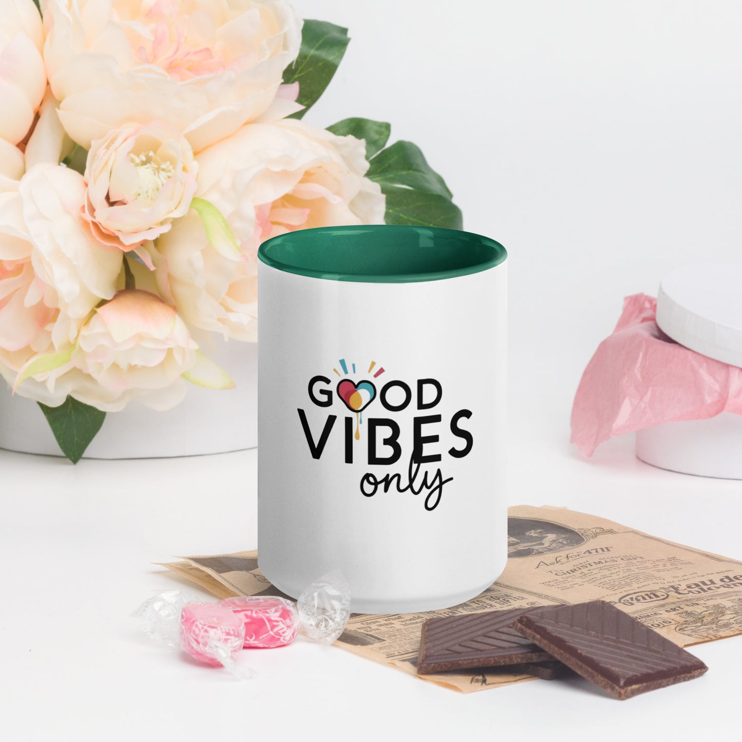 Good Vibes only Mug with Color Inside