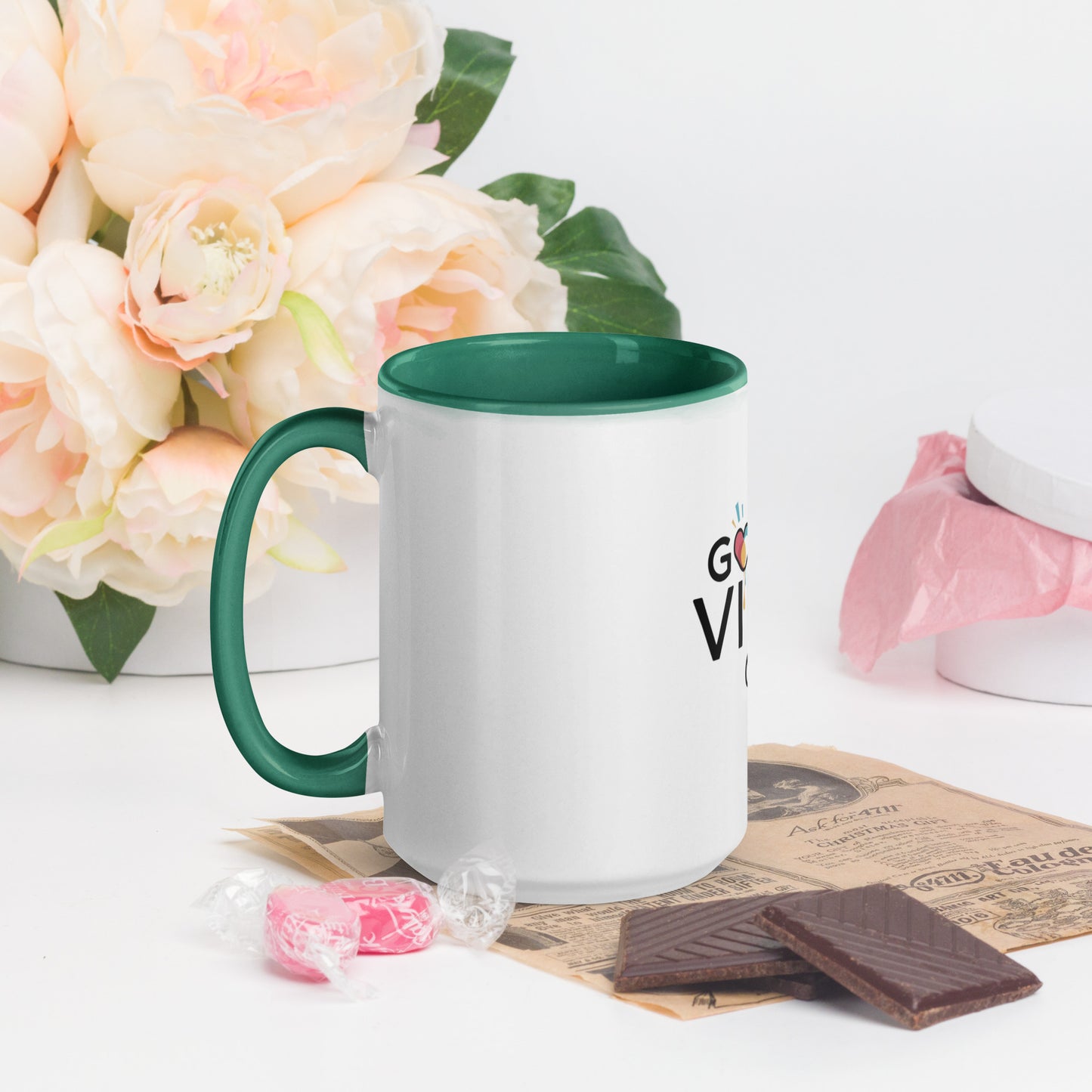 Good Vibes only Mug with Color Inside