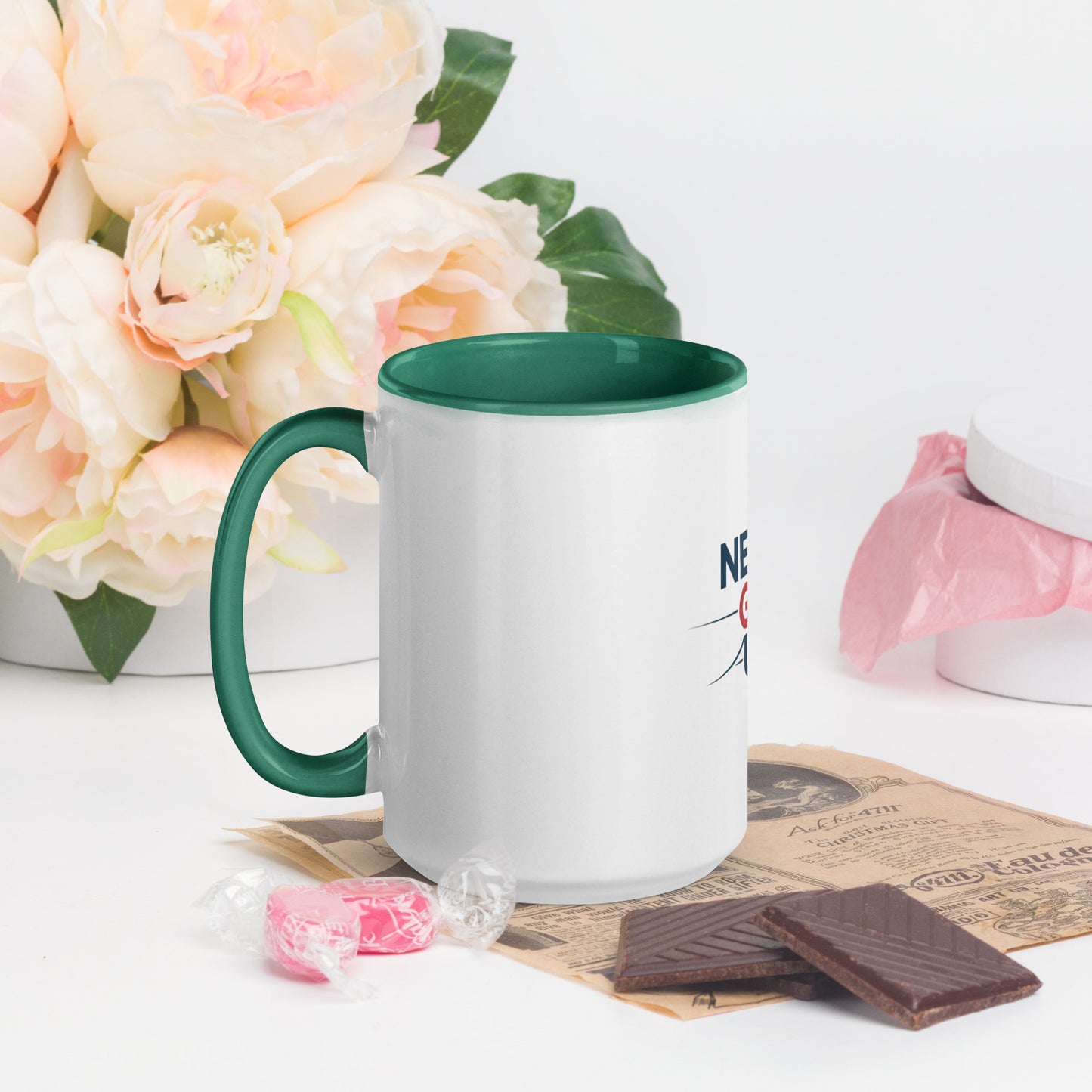 Never Give up Mug with Color Inside