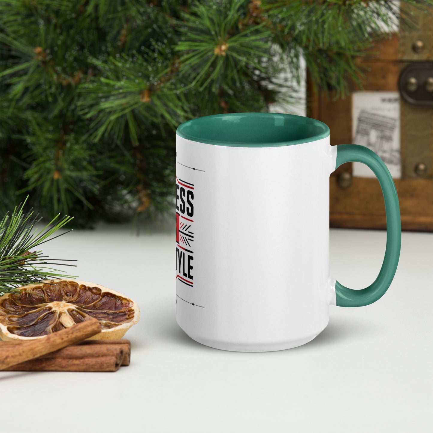 Fitness is lifestyle Mug with Color Inside