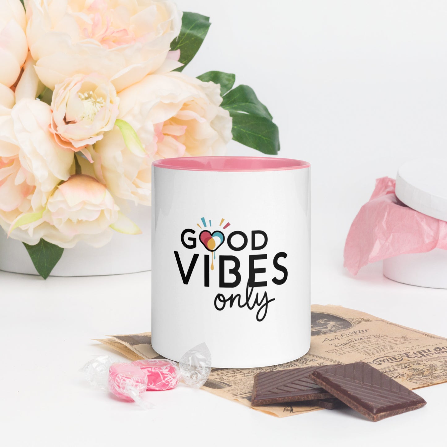 Good Vibes only Mug with Color Inside
