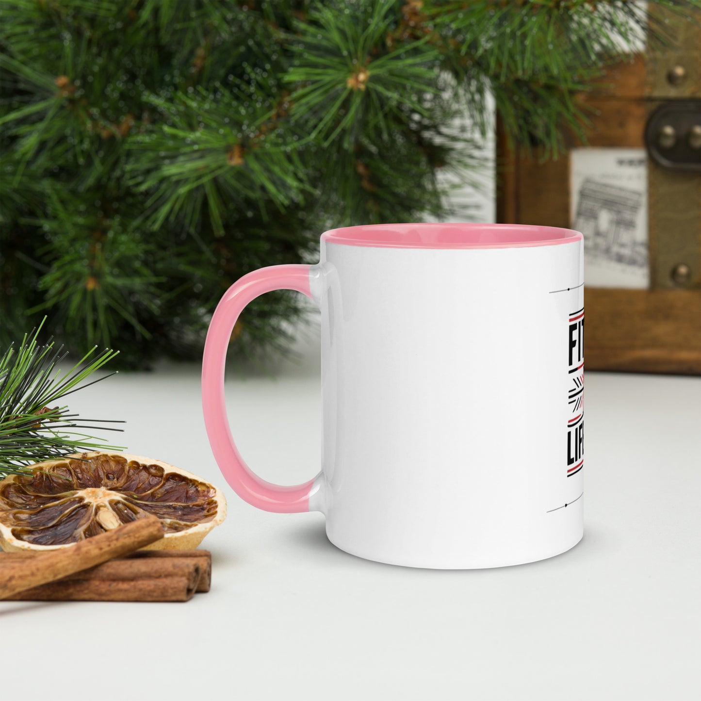 Fitness is lifestyle Mug with Color Inside