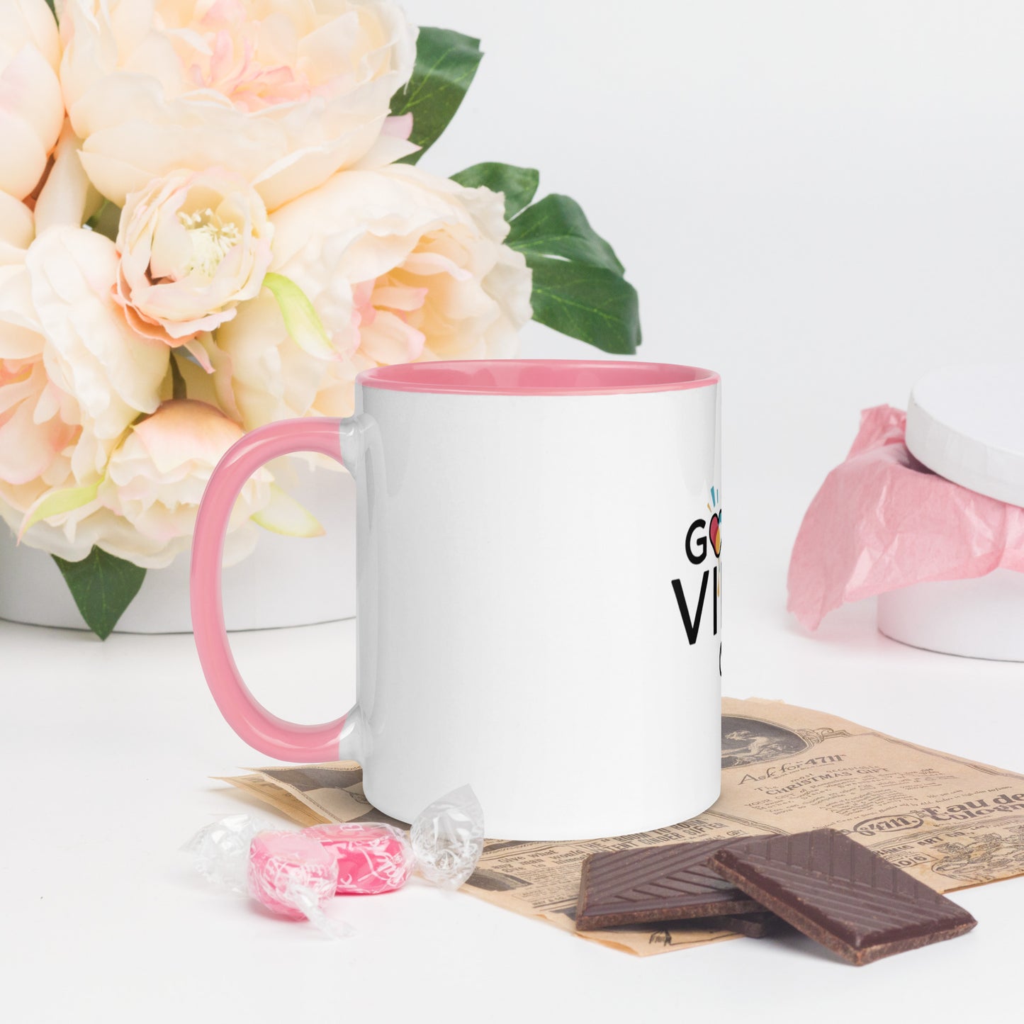 Good Vibes only Mug with Color Inside