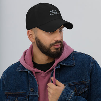 Hack the planet  Dad hat (Dark variant)