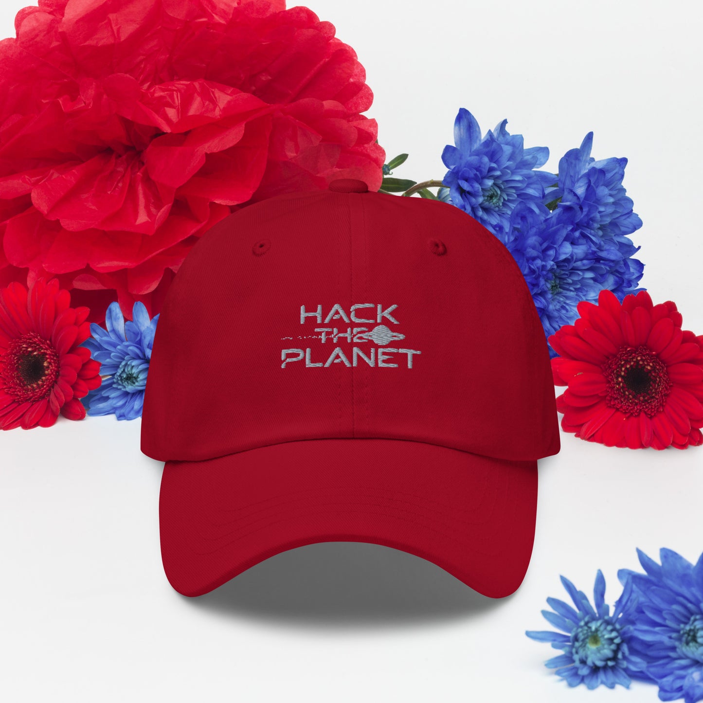 Hack the planet  Dad hat (Dark variant)