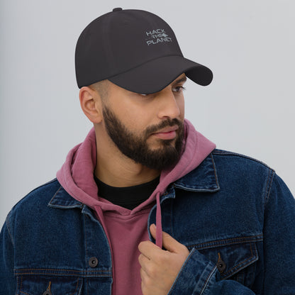 Hack the planet  Dad hat (Dark variant)