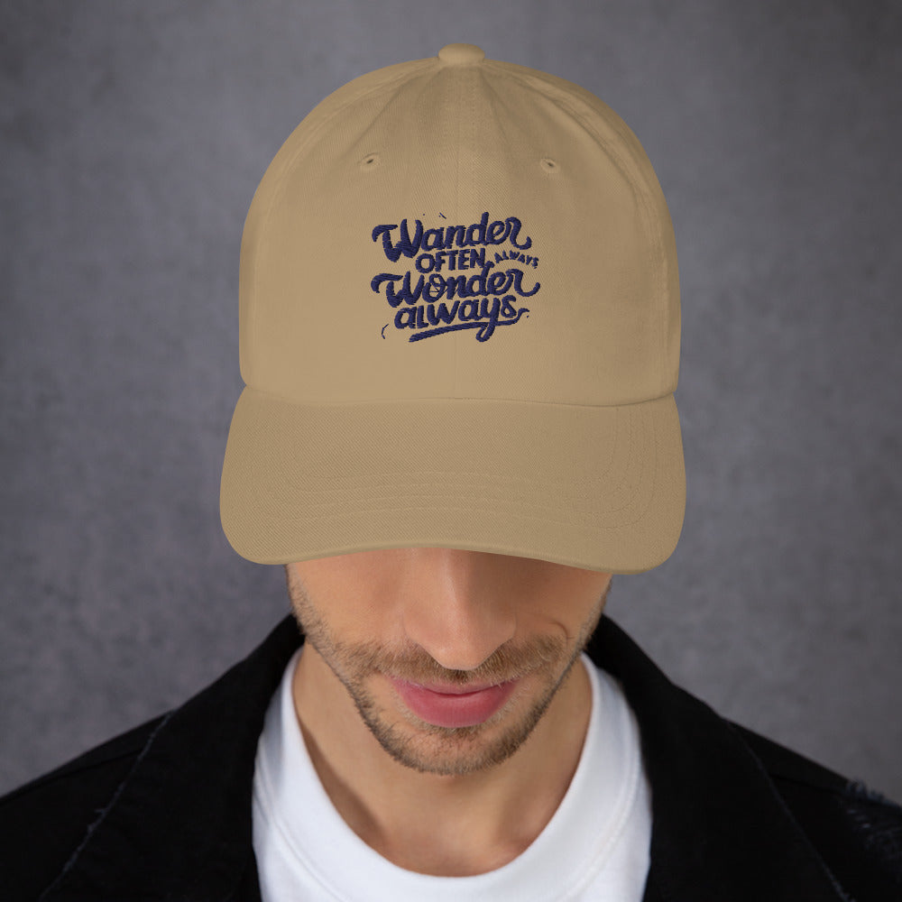 Wander often wonder always Dad hat (Light Variant)