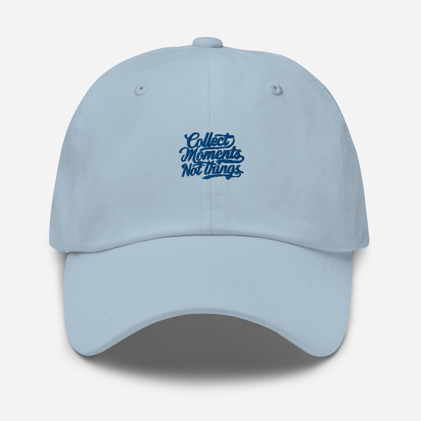 Collect moments not things Dad hat (Light variant)