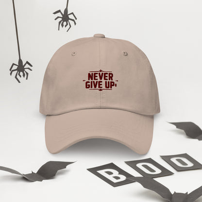 Never give up Dad hat (Light variant)
