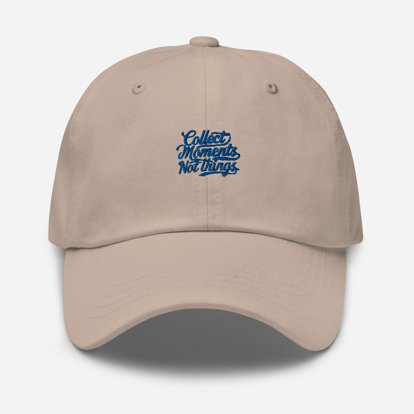 Collect moments not things Dad hat (Light variant)