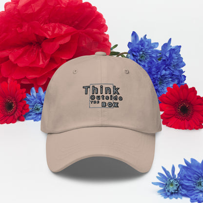 Think outside the box Dad hat (Light Variant)