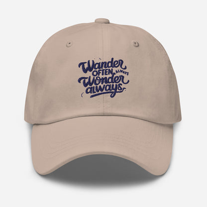 Wander often wonder always Dad hat (Light Variant)