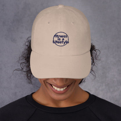 Fitness is a lifestyle Dad hat (Light variant)