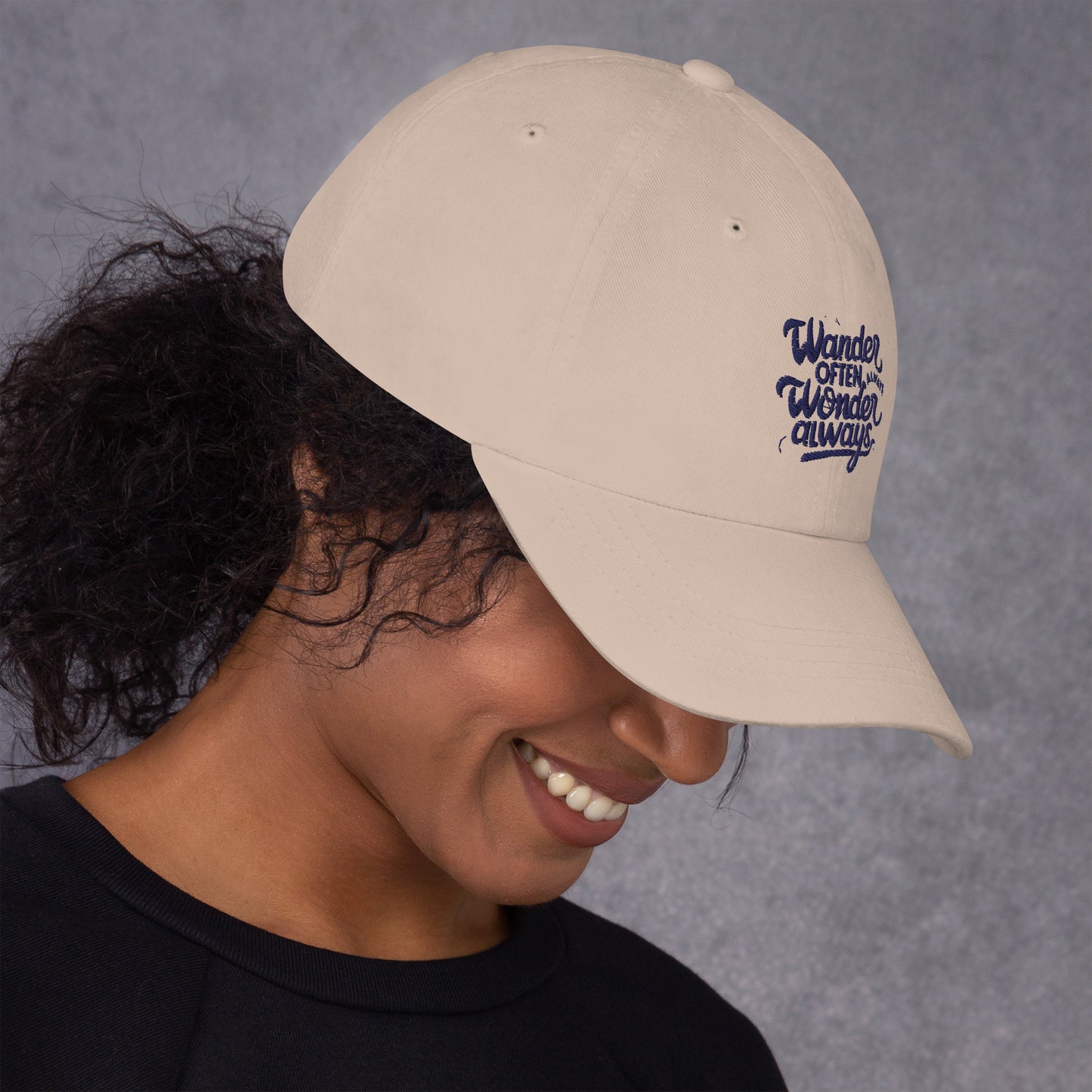 Wander often wonder always Dad hat (Light Variant)